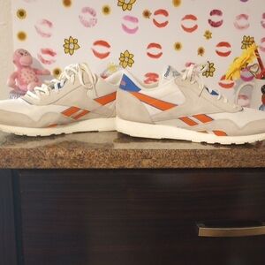 Reebok Classic White and Orange Trainers